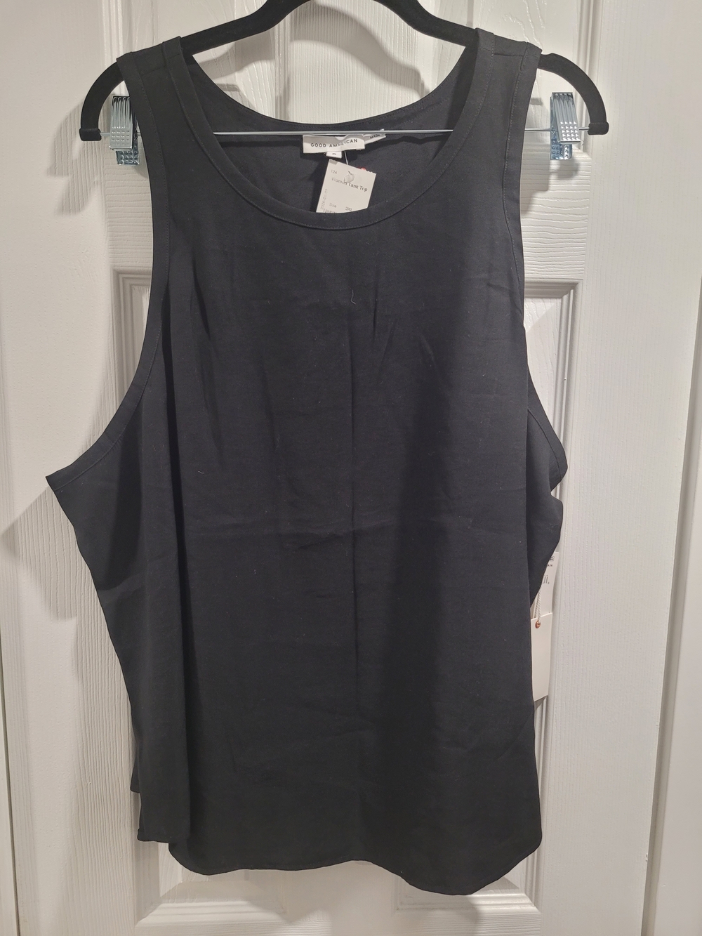 Good American Black Swoop Neck Tank NWT Size 5